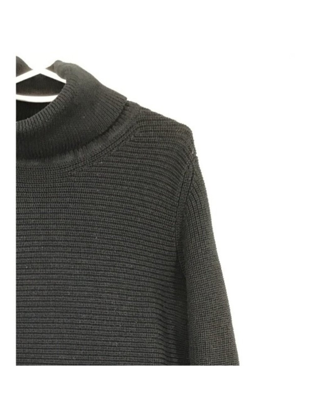 Michael Kors Black Cowl Neck Textured Knit Sweater Fringe Hem M